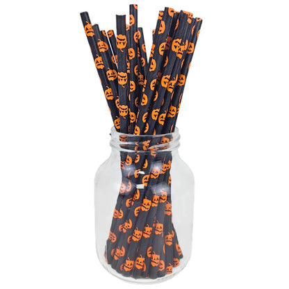 Spooky Sip Straws Halloween Disposable Paper Straw