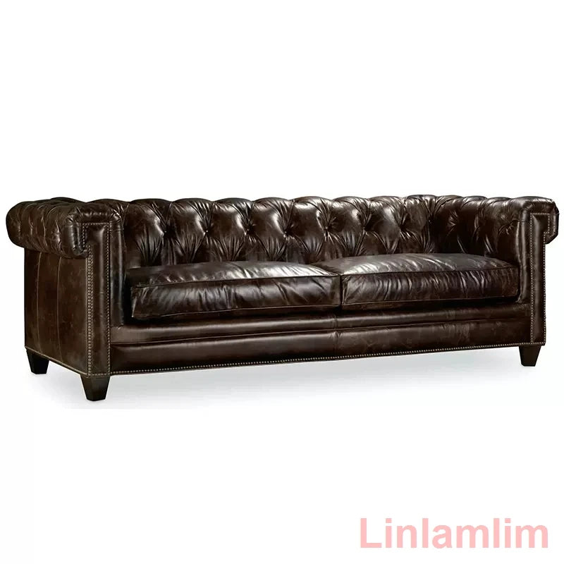 Pat's Chesterfield Victorian Leather Sofa - Ethnika-Time