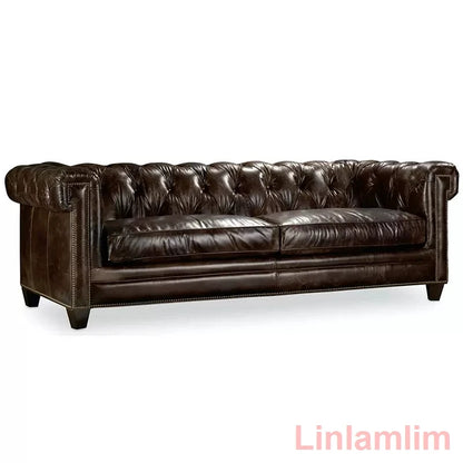 Pat's Chesterfield Victorian Leather Sofa - Ethnika-Time