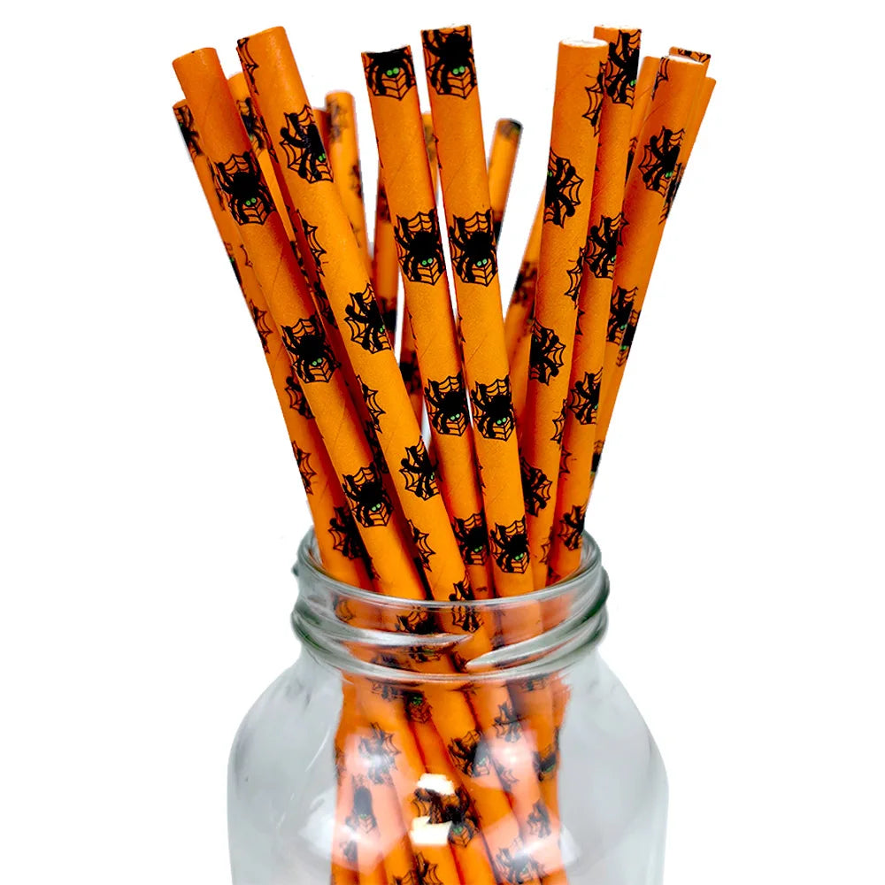 Spooky Sip Straws Halloween Disposable Paper Straw