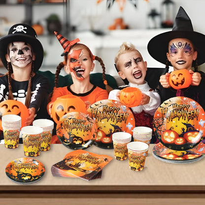 Pumpkin & Ghost Party Pack Halloween Disposable Tableware