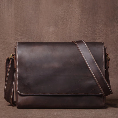Messenger Leather Shoulder Bag - Ethnika-Time