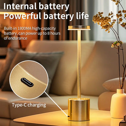 Elegant Touch Sensor Table Rechargeable Lamp - Ethnika-Time