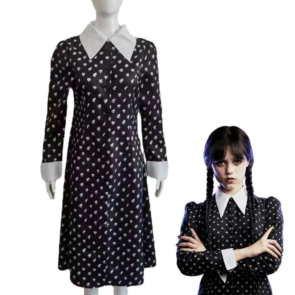 Wednesday Adams Fancy Dress Costume Halloween - Ethnika-Time
