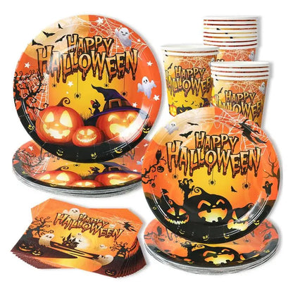 Pumpkin & Ghost Party Pack Halloween Disposable Tableware