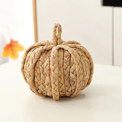 Rattan Pumpkin Set Halloween Autumn Thanksgiving - Ethnika-Time