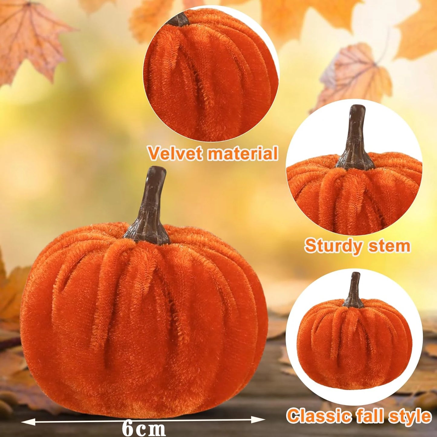 Velvet Pumpkin Set Halloween Autumn Thanksgiving - Ethnika-Time