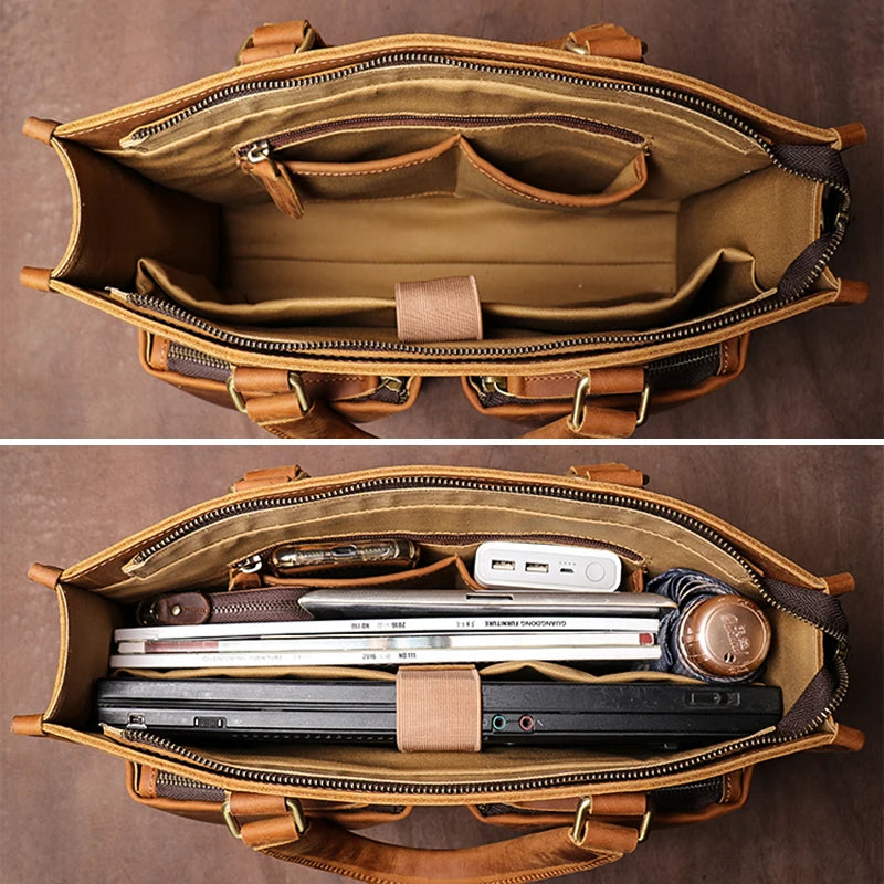 Bourgeois Leather Briefcase - Ethnika-Time