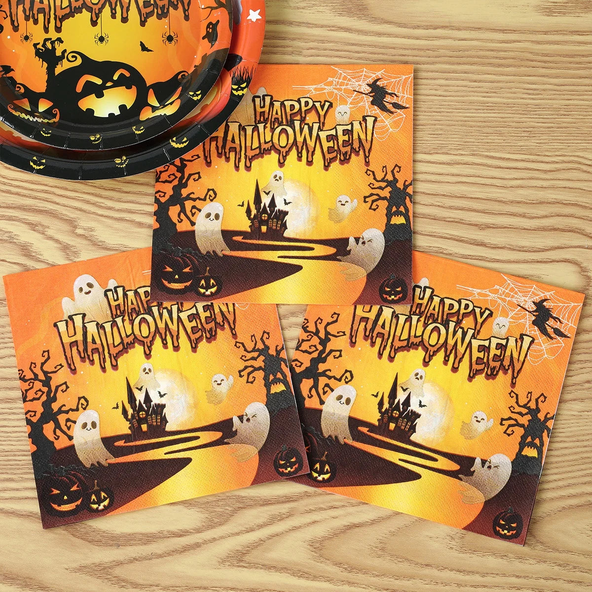 Pumpkin & Ghost Party Pack Halloween Disposable Tableware
