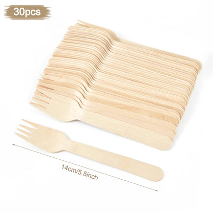 Nature’s Touch Party Disposable Wooden Tableware - Ethnika-Time