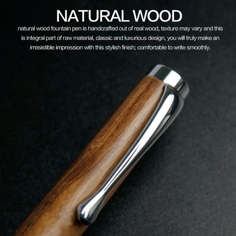 Timber Script Wooden Fountain Pen - Ethnika-Time