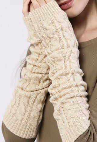 Winter Charm Long Woolen Fingerless Gloves - Ethnika-Time