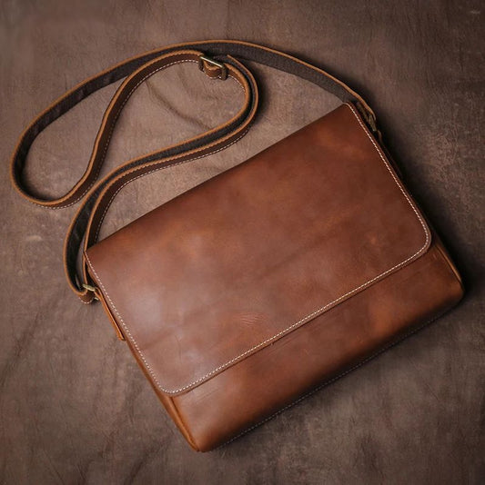Messenger Leather Shoulder Bag - Ethnika-Time