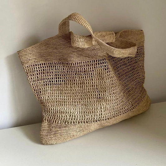 Elegant Straw Tote Bag - Ethnika-Time