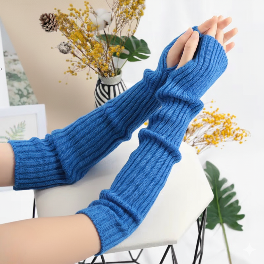 Velvet Shadow Gloves Halloween Gothic Long Fingerless Gloves - Ethnika-Time