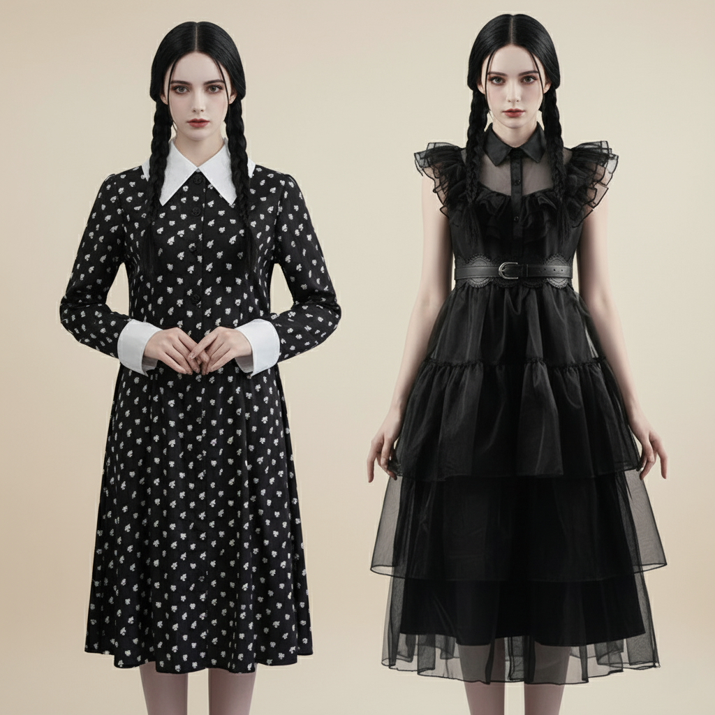 Wednesday Adams Fancy Dress Costume Halloween - Ethnika-Time